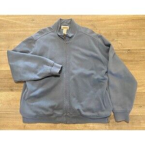 LL Bean Katahdin Iron Works Mens XL Blue Full Zip Hoodie Sweatshirt Sherpa Lined